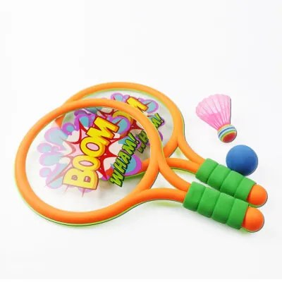 LEAN TOYS Bedmintonové rakety Dinosaury - oranžovo zelené