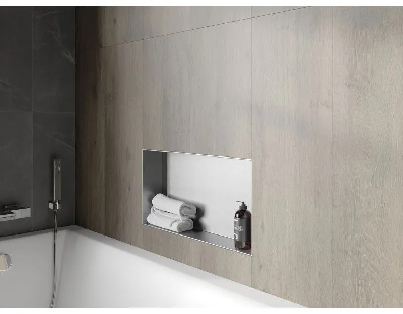 Mexen X-Wall-NR, polička na zapustenie pod obklad bez goliera 60 x 30 cm, oceľová, 1911603010