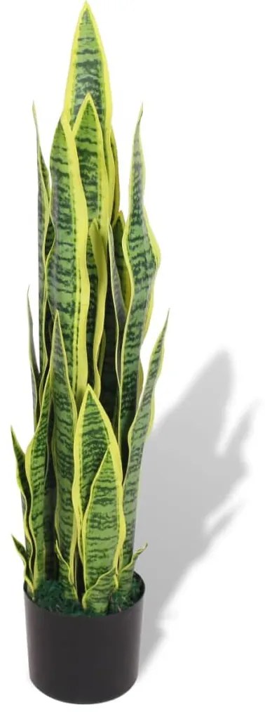vidaXL Umelá rastlina, sansevieria s kvetináčom 90 cm, zelená