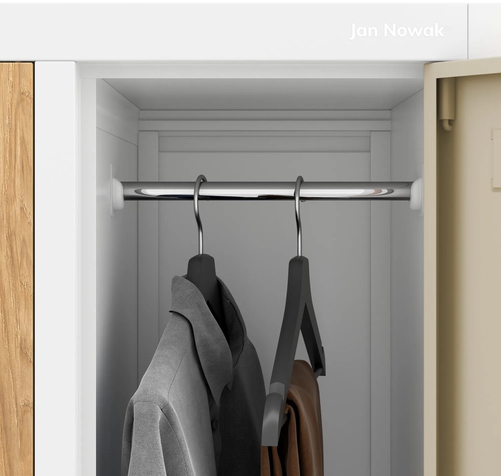 BHP šatní skrinka biela/zlatý dub: Eco Design 10-dverová BARTEK