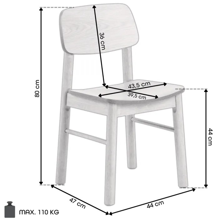 Jídelní židle BARLOW z masivu dub přírodní