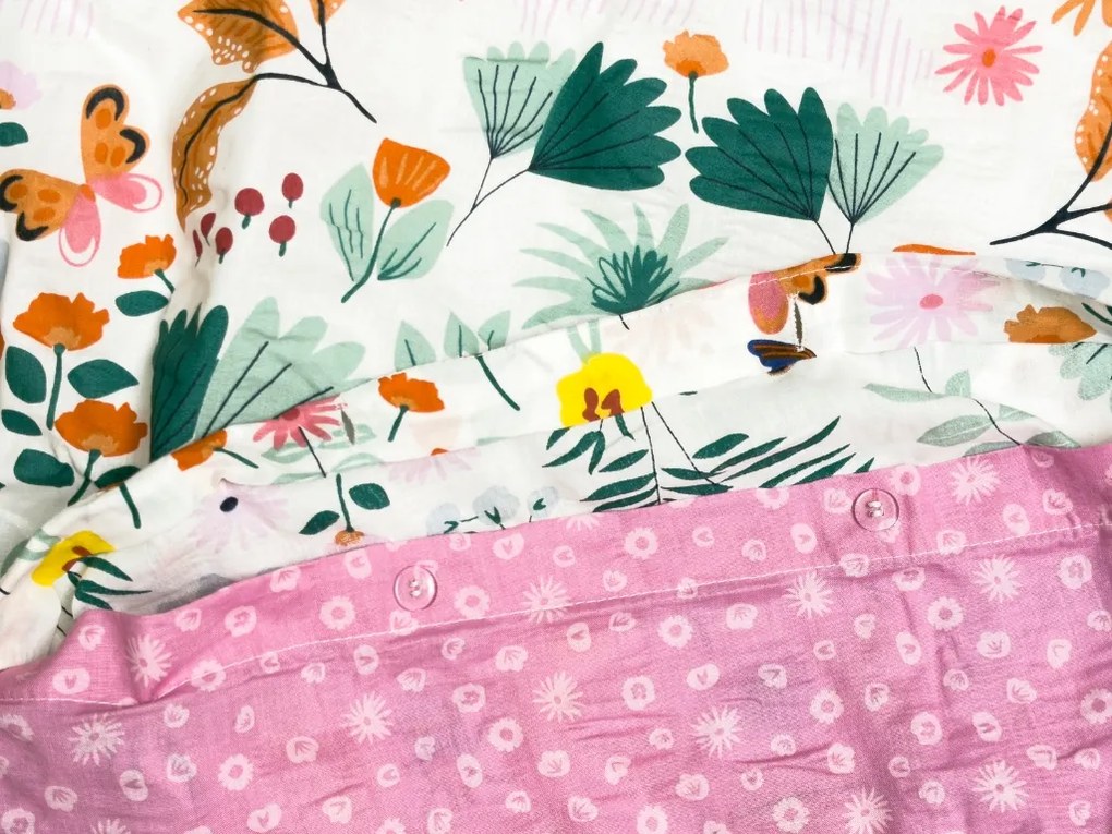 Krepové obliečky do postieľky Renforcé LUNETTA ružové Rozmer obliečky: 45 x 65 cm | 90 x 140 cm