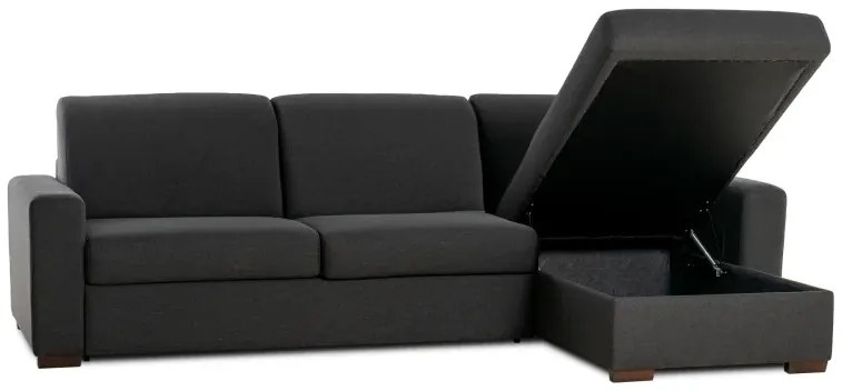 Rohová sedacia súprava na každodenné spanie ONE s rozkladom, pravá, 140, tm. šedá (jazz 22 graphite)