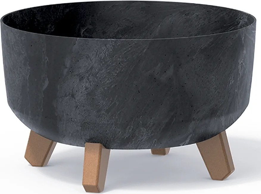 Plastový kvetináč na nožičkách DGRL300LE 28,5 cm - antracit
