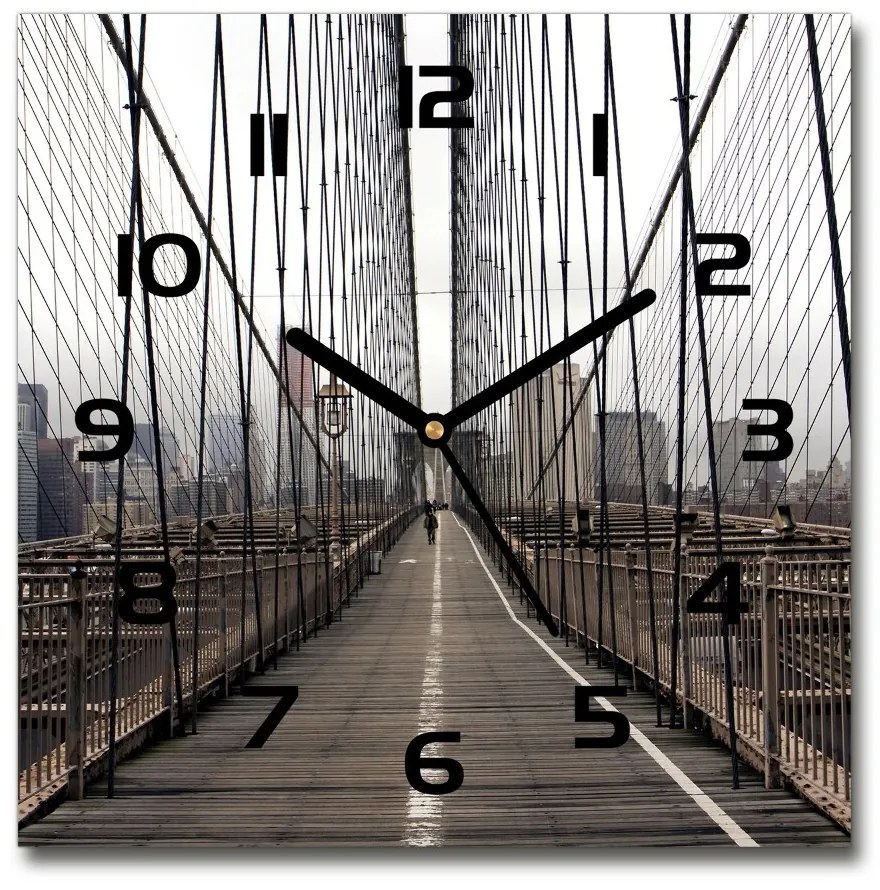Sklenené hodiny štvorec Brooklynský most pl_zsk_30x30_c-f_24812504