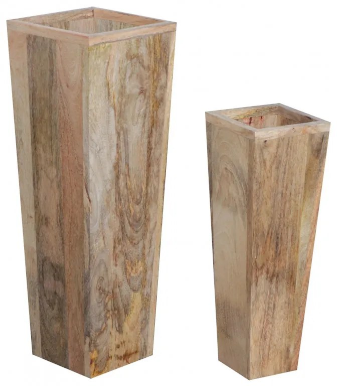 Kvetináč Hina 2 ks z mangového dreva Mango natural