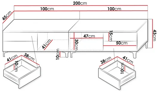Set 2 TV skriniek Clea XI W Double (biela + lesk biely) (s modrým LED osvetlením). Vlastná spoľahlivá doprava až k Vám domov. 1106199