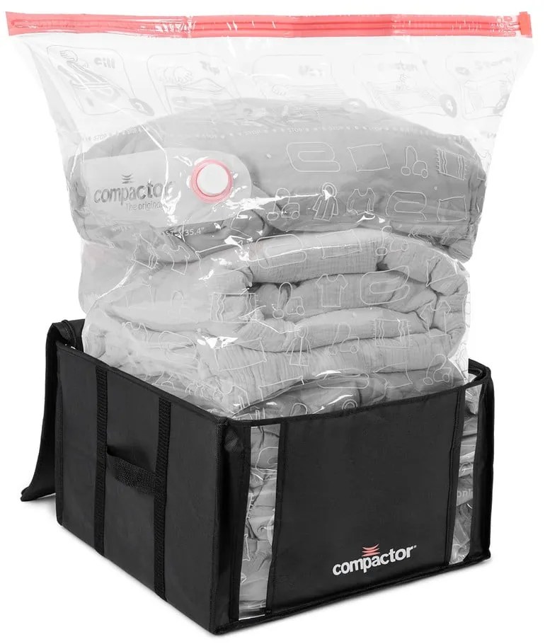 Vákuové/vystužené látkové úložné boxy na oblečenie v súprave 2 ks 42x25x25 cm Black Edition – Compactor