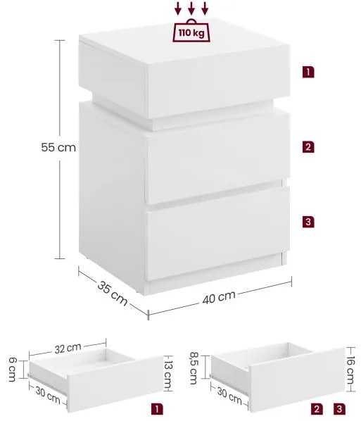Nočný stolík LED LET630T10