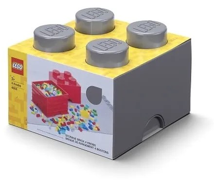 Detský tmavosivý úložný box LEGO® Square
