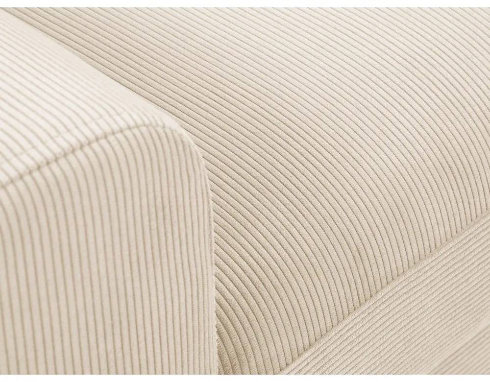 Béžová menčestrová rozkladacia/s úložným priestorom rohová pohovka (pravý roh/s leňoškou) Kyoto – Cosmopolitan Design