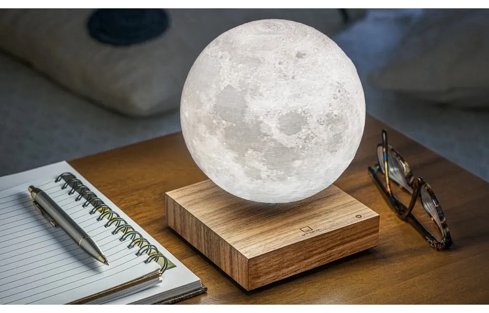 Hnedá LED stolová lampa (výška 14 cm) Moon – Gingko
