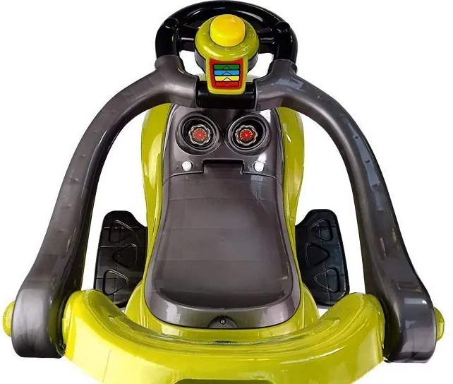 LEAN CARS Detské odrážadlo 3v1 Mega Car s vodiacou tyčou, žlté