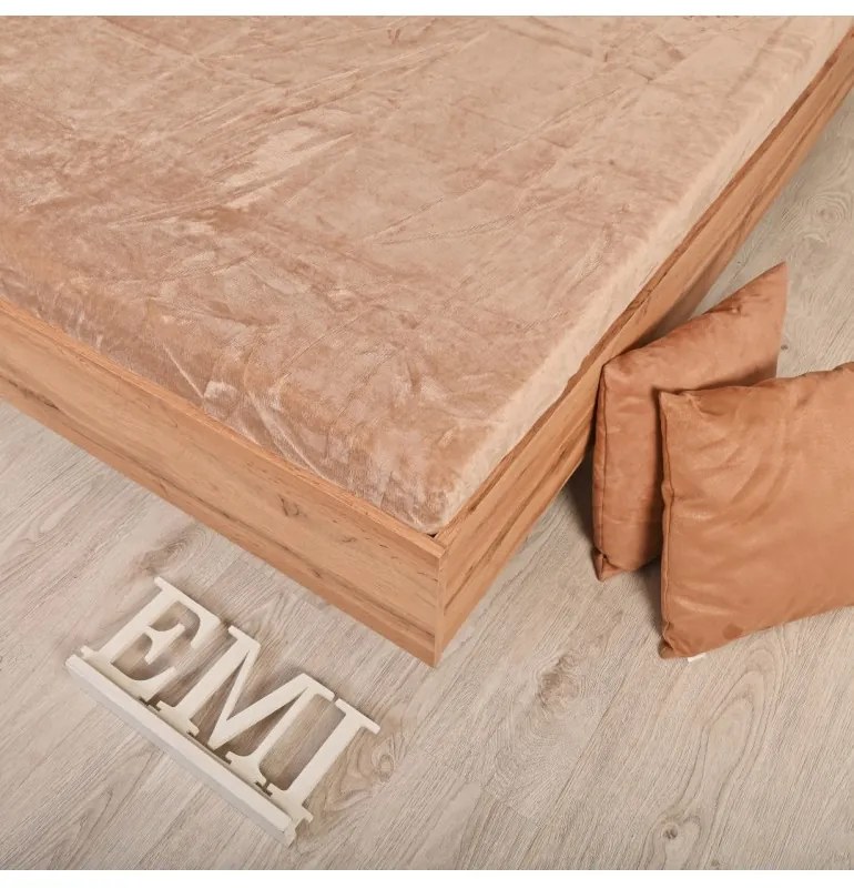 Plachta posteľná z mikroplyšu hnedá EMI, Plachta 180x200