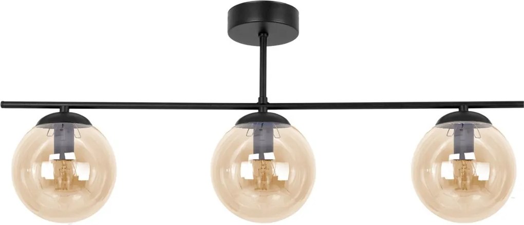 Stropná lampa tri jantárové tienidlá K-5164 Delta