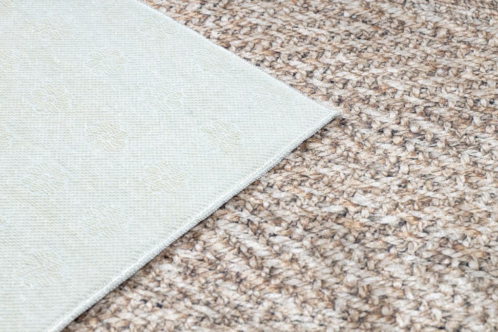 ANDRE prateľný koberec Rybia kosť- béžový,