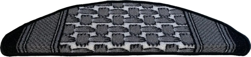 Nášľapy na schody Grenoble šedý polkruh, samolepiaci - 24x65 polkruh (rozmer vrátane ohybu) Vopi