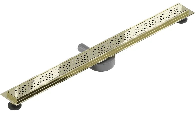 Mexen Flat 360°, nerezový sprchový žľab vzor M12 80 cm, zlatá lesklá, 1521080-40