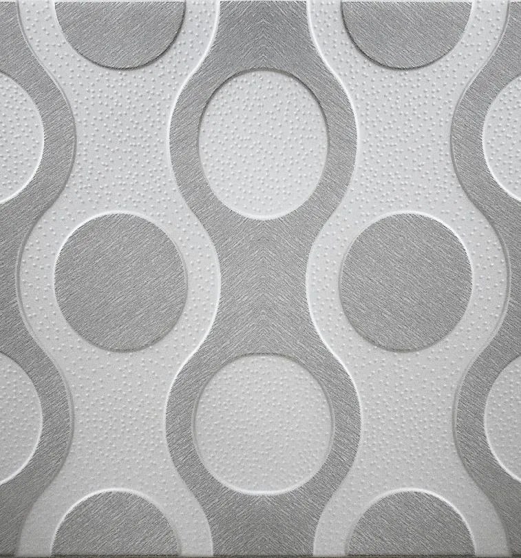 Stropné panely 3D XPS 0019, cena za kus, rozmer 50 cm x 50 cm, CHAINS sivý, IMPOL TRADE