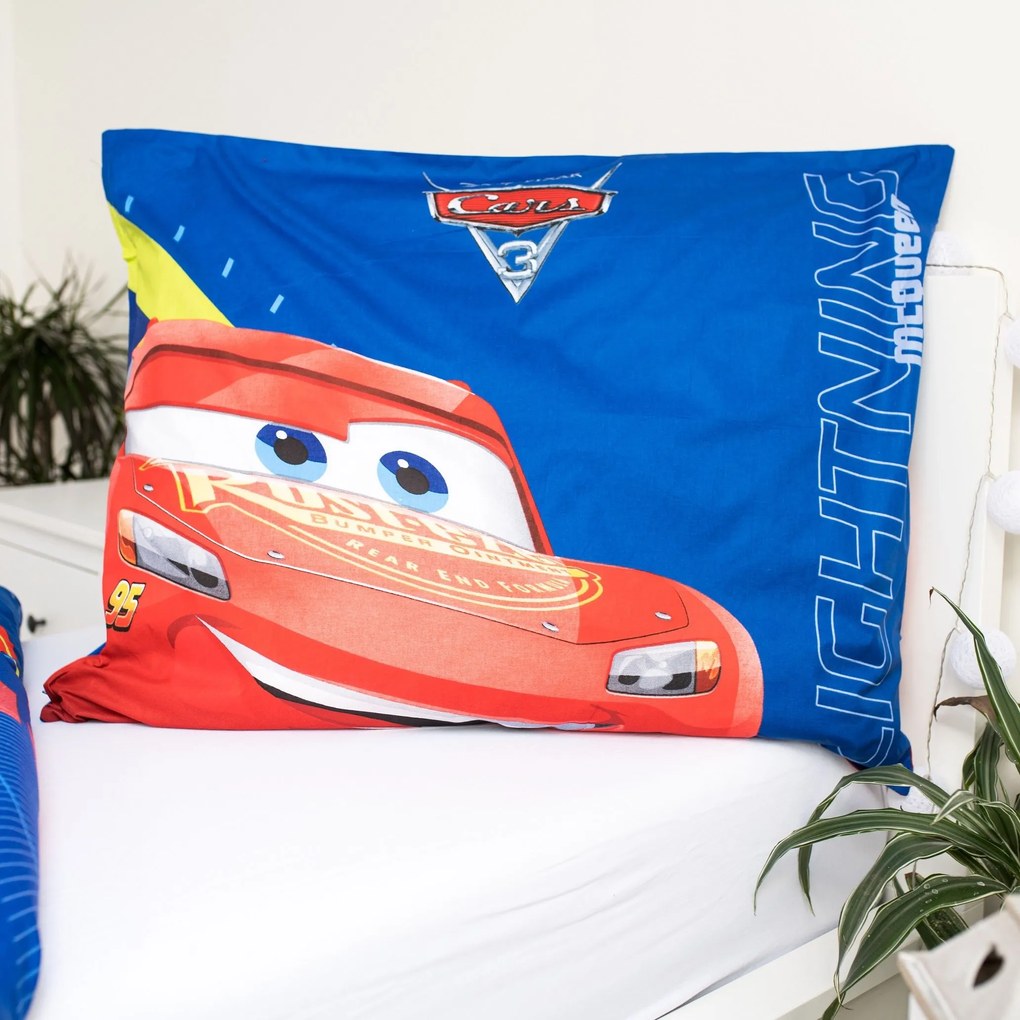 Jerry Fabrics Bavlnené obliečky Cars 3 "McQueen 03" 140x200/70x90 cm