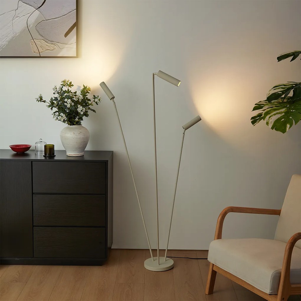 Moderná stojaca lampa béžová 3-svetlá GU10 35mm - Thomas