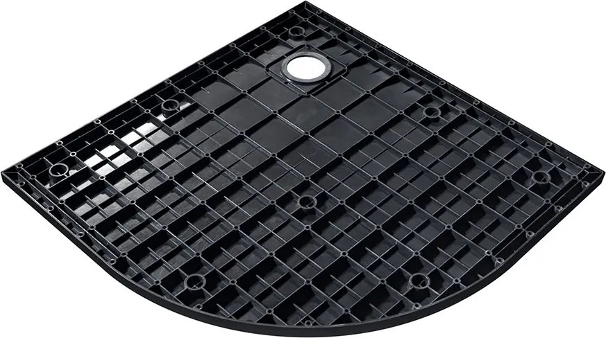 Besco Štvrťkruhová sprchová vanička z SMC kompozitu VEXO MARBLE BLACK HR 90x90 BESCO-Rozmery: 90x90