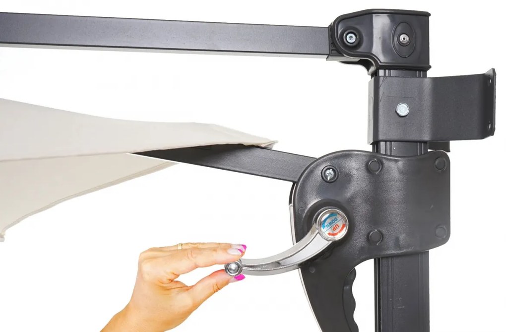 Nástenný slnečník Casoria 3 m polyester hliník/oceľ - krémová