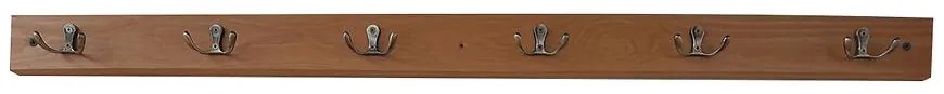 Vešiak 6 kovové rúčky dub