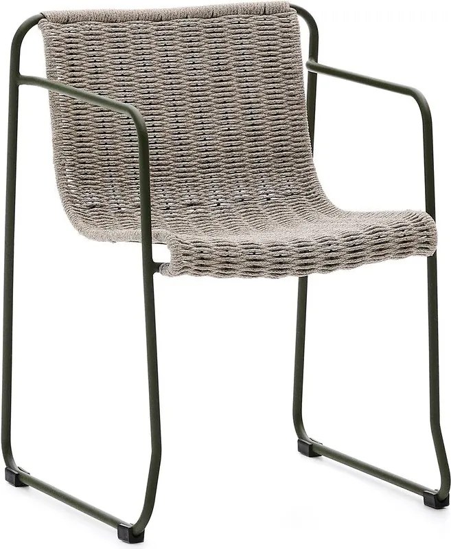 Sivozelená kovová záhradná stolička Maurina – Kave Home