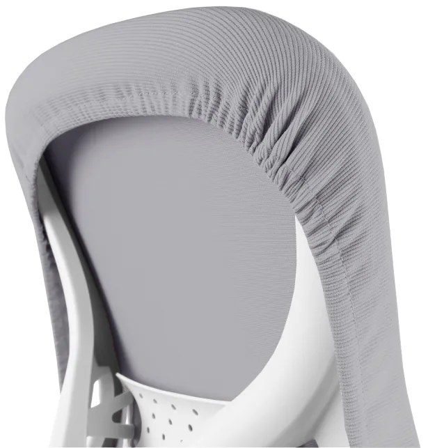 Detská rastúca stolička Neoseat JUNI 007 — látka, prateľný poťah, sivá