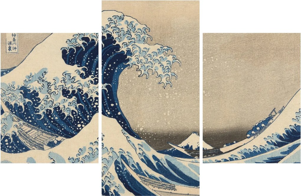 Obraz - Katsushika Hokusai, Under the Wave off Kanagawa, reprodukcia (90x60 cm)