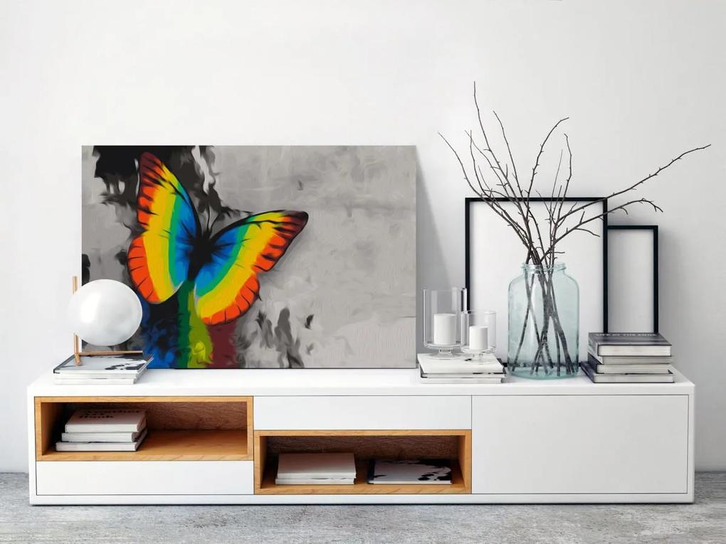 Murando DeLuxe Barevný motýl(60x40 cm)