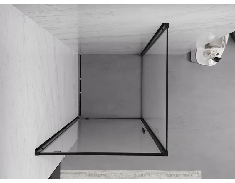 Mexen Exo, sprchovací kút s krídlovými dverami 70 x 70 cm, 6mm číre sklo, čierny profil, 8181-070-070-70-00