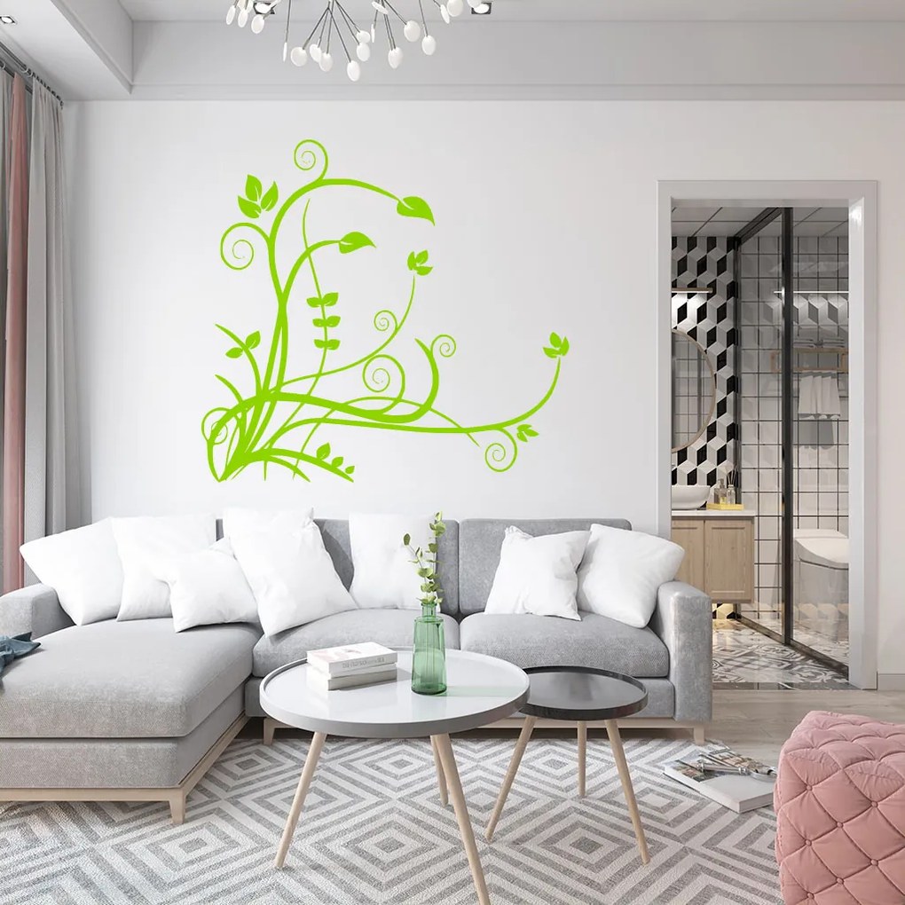 Veselá Stena Samolepka Rozkvitnutý ker Farba: hnědá, Veľkosť: 80 x 74 cm