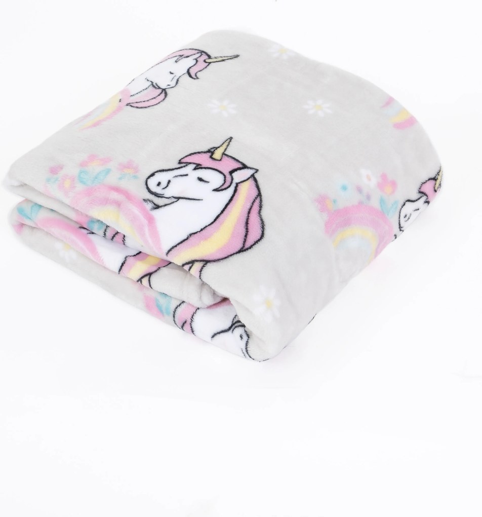 Detská deka do postieľky mikroplyš Exclusive 80 × 100 cm – Jednorožec