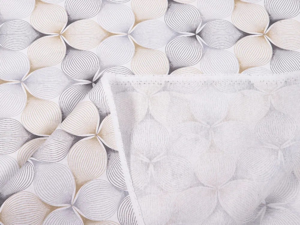 Biante Dekoračný záves PML-031 Designové geometrické obrazce na bielom 145x180 cm