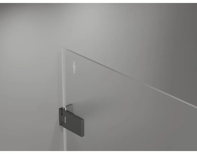 Mexen Lunar-F L, 1-krídlový sprchový kút so skladacími dverami, pravý, 80 x 70 cm, 8mm číre sklo, grafitový profil, 836L-080-070-66-00-P