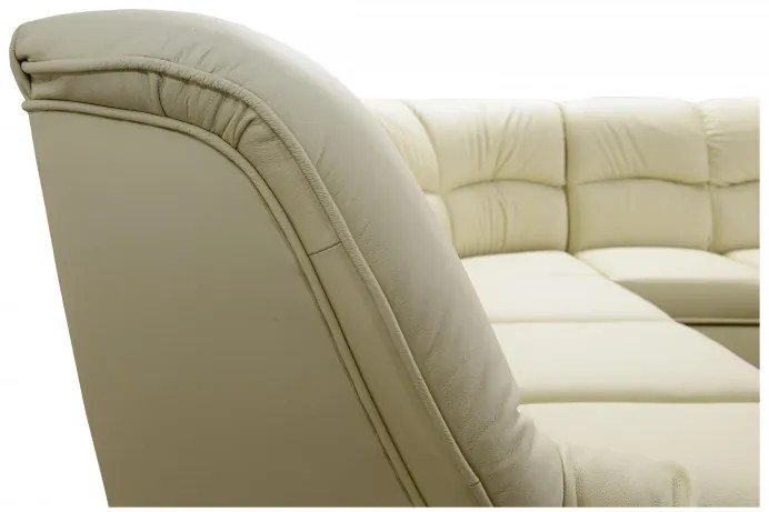 Kožená rohová sedacia súprava Dubaj LUX XXL, tm. modrá (K-58)