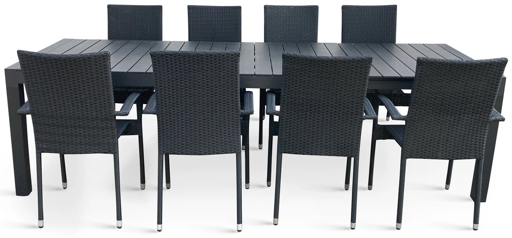 Záhradný jedálenský set Grande Pasto + 8x ratanová stolička Paris