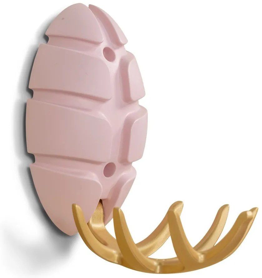 Svetloružový nástenný háčik Bug – Spinder Design