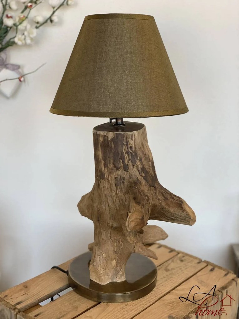 Hnedá drevená základňa k lampe Sapri natural - Ø 18 * 30-40 cm / E27
