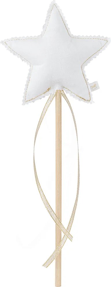 Ľanová kúzelná palička biela so zlatom