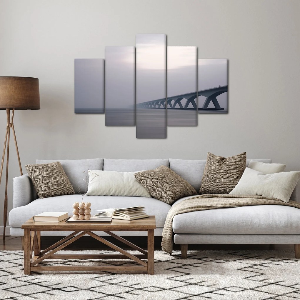Obraz mosta v hmle (150x105 cm)