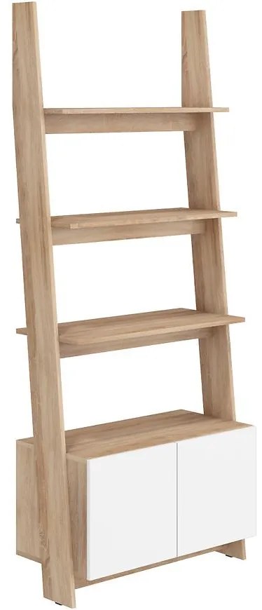 Regál Rack 80-1D sonoma/Biely lesk