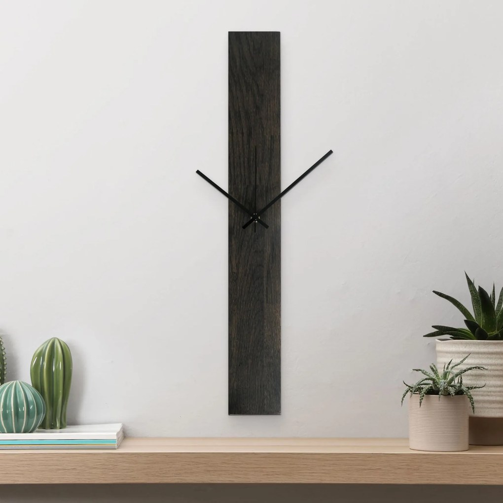 SENTOP | Elegantné drevené nástenné hodiny čierny I SENTOP MAS019-OSMO-3169-SILVER-60x8 analógové