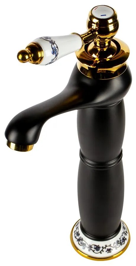 Izmir Black & Gold zvýšená retro umývadlová batéria