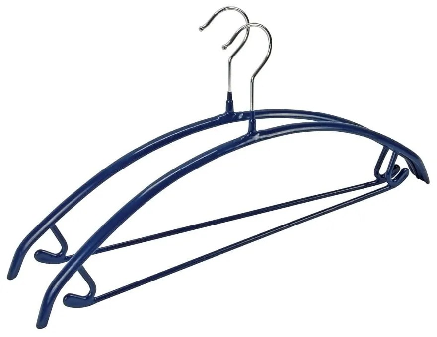 Sada 2 modrých protišmykových vešiakov na oblečenie Wenko Hanger Combi