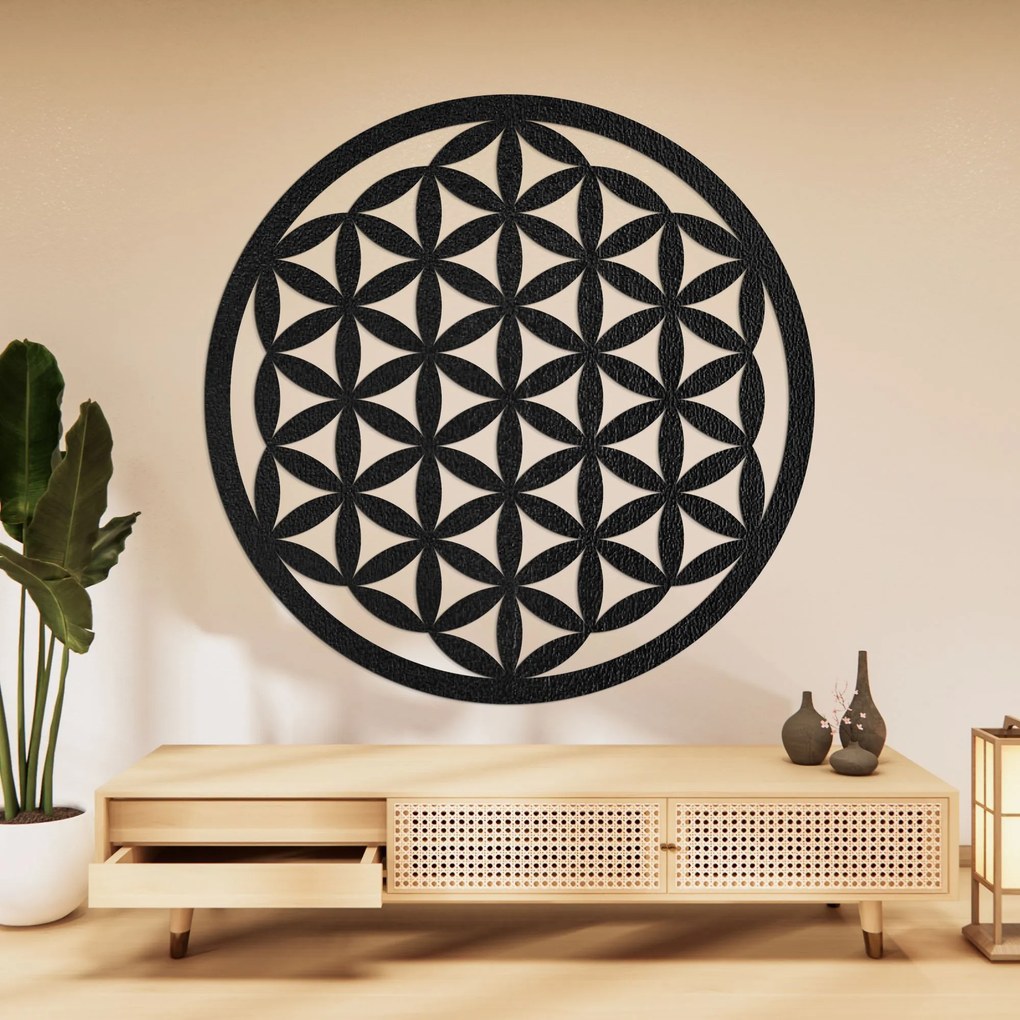 Elegantná vyrezávaná drevená mandala na stenu - FLORUM: HDF - Javor 20 cm 4495-96546 HDF0166