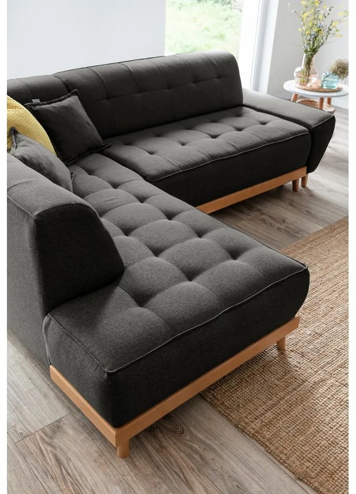 Tmavosivá rozkladacia rohová pohovka Miuform Dazzling Daisy L, ľavý roh