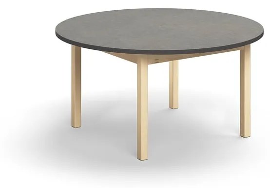 Stôl DECIBEL, Ø1200x590 mm, akustické linoleum - tmavošedá
